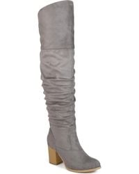 Journee Collection - Kaison Stacked Heel Over The Knee Boots - Lyst