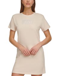 DKNY - Short-sleeve Long Logo T-shirt Dress - Lyst