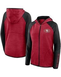 Fanatics - Scarlet/black San Francisco 49ers Redzone End Around Pass Raglan Full-zip Hoodie - Lyst