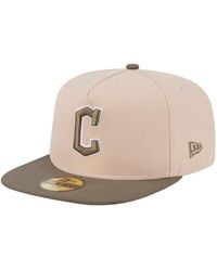 KTZ - Light Beige/olive Cleveland Guardians Two-tone Color Pack A-frame 59fifty Fitted Hat - Lyst