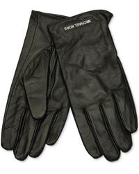 Michael Kors - Michael Logo Detail Leather Tech Gloves - Lyst