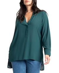 Eloquii - Plus Size Mandarin Collar Tunic - Lyst