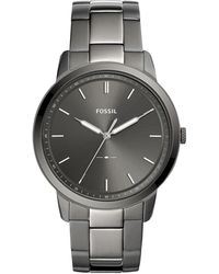 Fossil - The Minimalist Three-hand Smoke Stainless Steel Watch - Lyst
