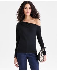 INC International Concepts - Long Sleeve Off-the-shoulder Knit Top - Lyst