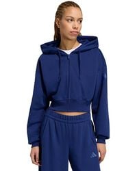 adidas - Essentials Contemporary Fleece Full-zip Hooded Jacket - Lyst