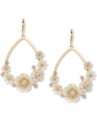 Lonna & Lilly Gold-tone White Flower Drop Earrings