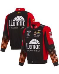 JH Design - Black/red Chase Elliott Llumar Full-snap Twill Uniform Jacket - Lyst