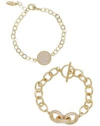 Ettika - Mixed Crystal Disc Link Chain Bracelet Set - Lyst