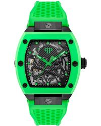 Philipp Plein - Automatic The Skeleton Green Silicone Strap Watch 44mm - Lyst