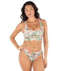 Hurley - Gingko Cloud Max Longline Bralette Mid Rise Cheeky Swim Bottoms - Lyst