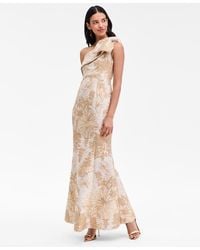 Donna Karan - Jacquard Bow-trim One-shoulder Gown - Lyst