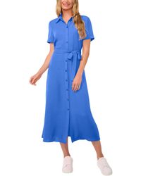 Cece - Short-sleeve Belted Midi Shirtdress - Lyst