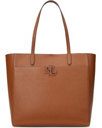 Ralph Lauren - Pebbled Leather Extra-large Cameryn Tote Bag - Lyst