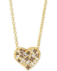 Le Vian - Godiva X Vanilla Diamond & Chocolate Diamond Heart 19" Pendant Necklace (3/8 Ct. T.w. - Lyst