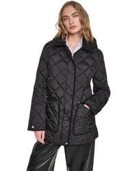 DKNY - Quilted Barn Coat - Lyst