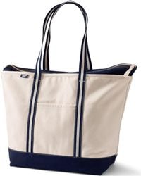 Lands' End - Extra Large 5 Pocket Zip Top Long Handle Canvas Tote Bag - Lyst