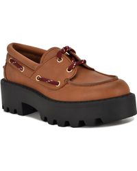 Nine West - Kerisa Lace-up Chunky Lug Sole Loafers - Lyst
