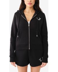 True Religion - Embroidered Classic Zip Hoodie - Lyst