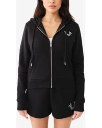 True Religion - Embroidered Classic Zip Hoodie - Lyst
