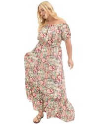 June + Vie - June + Vie Plus Size Off-the-shoulder Maxi Dress - Lyst