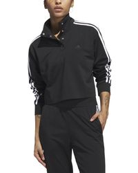 adidas - Quarter-snap-up Tricot Pullover Top - Lyst