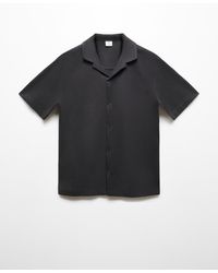Mango - Short Sleeved Cotton Shirt - Lyst