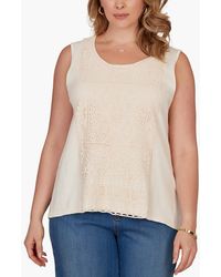 Ruby Rd. - Plus Size Crochet Front Sweater Tank - Lyst