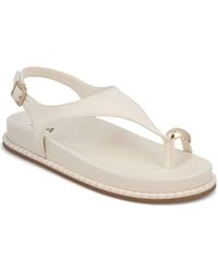 MIA - Leilah Slingback Buckle-strap Round-toe Thong Sandals - Lyst