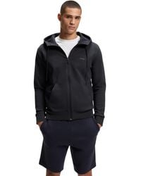BOSS - Boss By Logo Print Zip-up Hoodie - Lyst