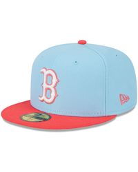 KTZ - Light Blue And Red Boston Red Sox Spring Color Two-tone 59fifty Fitted Hat - Lyst