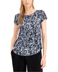 alfani black and white top