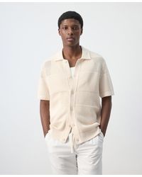 Mango - Openwork Knitted Shirt - Lyst