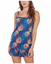 iCollection - Floral Microfiber Tank And Short Pajama Set - Lyst