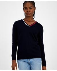 Tommy Hilfiger - Cotton V-neck Sweater - Lyst