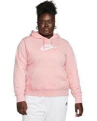 Nike - Plus Size Active Sportswear Club Hooded Fleece Sweatshirt - Lyst