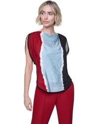 DKNY - Voile Flutter Short Sleeve Top - Lyst