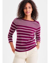 Style & Co. - Petite Pima Cotton Split Stripe 3/4-sleeve Boat-neck Top - Lyst