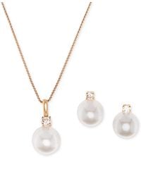 Macy's - 2-pc. Set Cultured Freshwater Pearl (7-1/2 & 8-1/2mm - Lyst