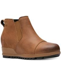 sorel evie leather pull on bootie