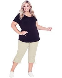 Avenue - Plus Size Cotton Cinch Capri - Lyst