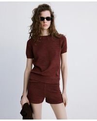 Mango - Fitted Knitted Shorts - Lyst