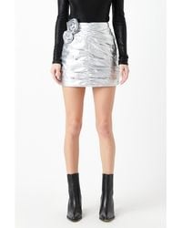 Grey Lab - Shirring Mini Skirt - Lyst