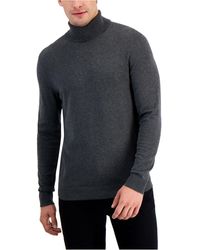 Alfani Knitwear Full Zip Sweater Fleece Pullover-Gris & Noir-XS & S 
