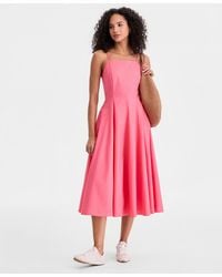 womens shirred midi dress The Blue Sweetheart Neck Shirred Midi Dress