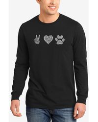LA Pop Art - Peace Love Dogs Word Art Long Sleeves T-shirt - Lyst