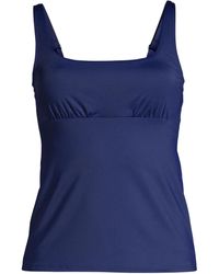 Lands' End - Square Neck Underwire Tankini Swimsuit Top Adjustable Straps - Lyst