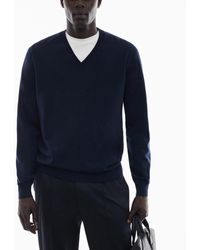 Mango - 100% Merino Wool V-neck Sweater - Lyst