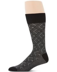 Perry Ellis - Modern Diamond-pattern Crew Casual Dress Socks - Lyst
