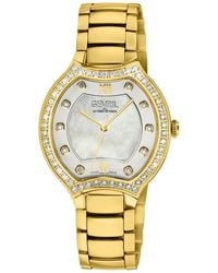 Gevril - Lugano Swiss Quartz Diamond Stainless Steel Bracelet Watch - Lyst