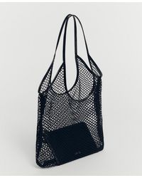 Mango - Mesh Pattern Shopper Bag - Lyst